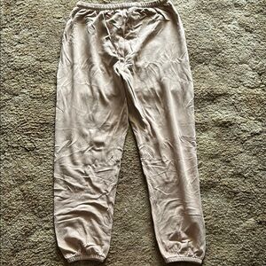 Aerie Tan Sweatpants with Elastic Cuffs